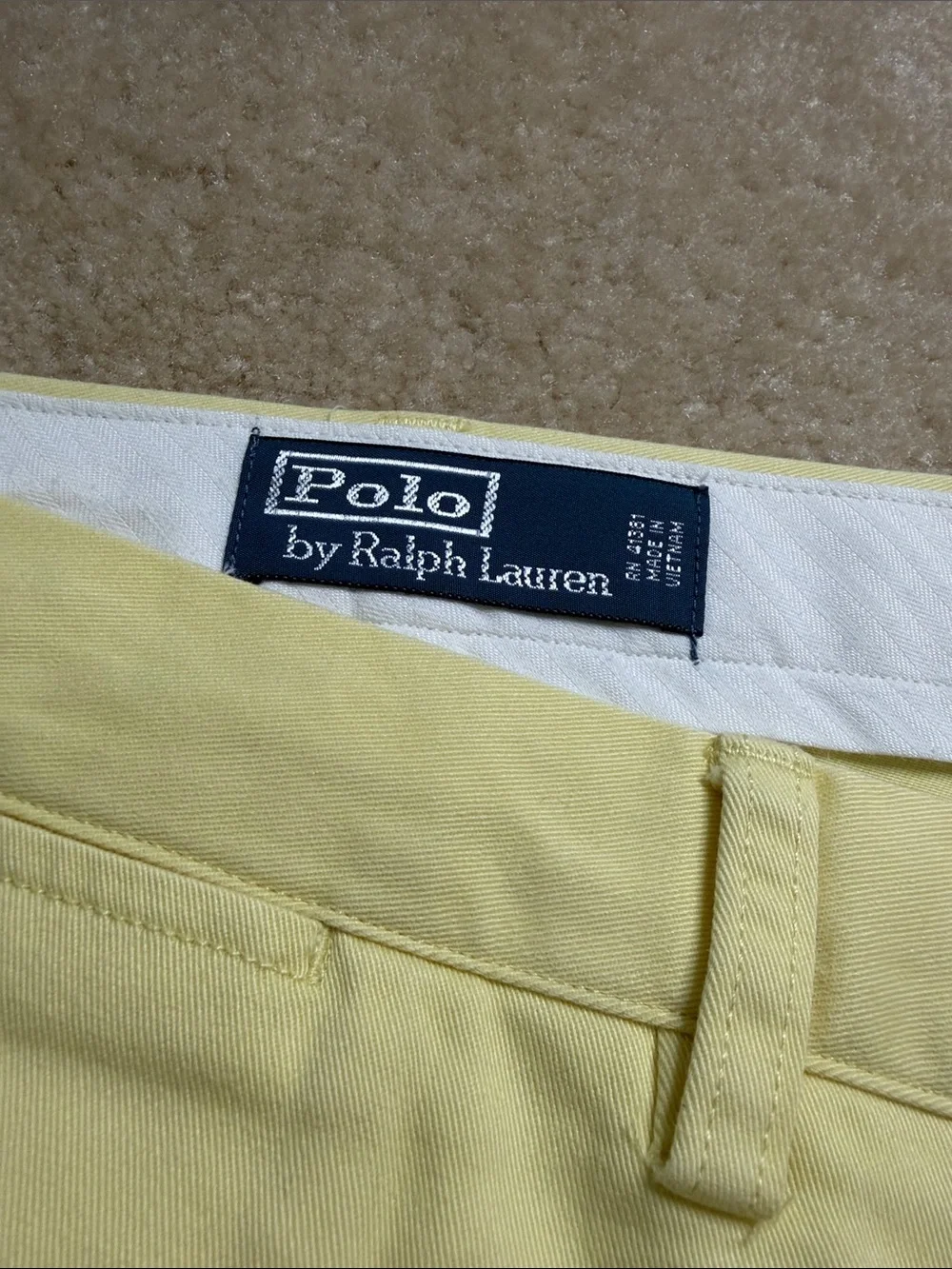 Polo by Ralph Lauren Men's Pale Yellow Chinos